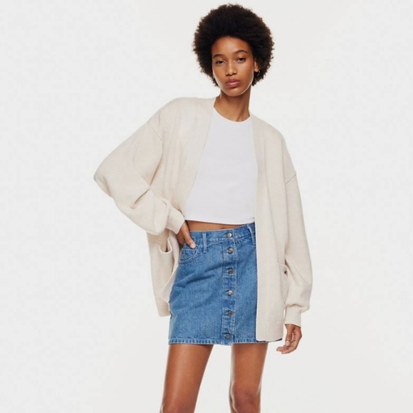 Wilfred Free white cozy soft sweater cardigan oversized Large - Picture 1 of 6